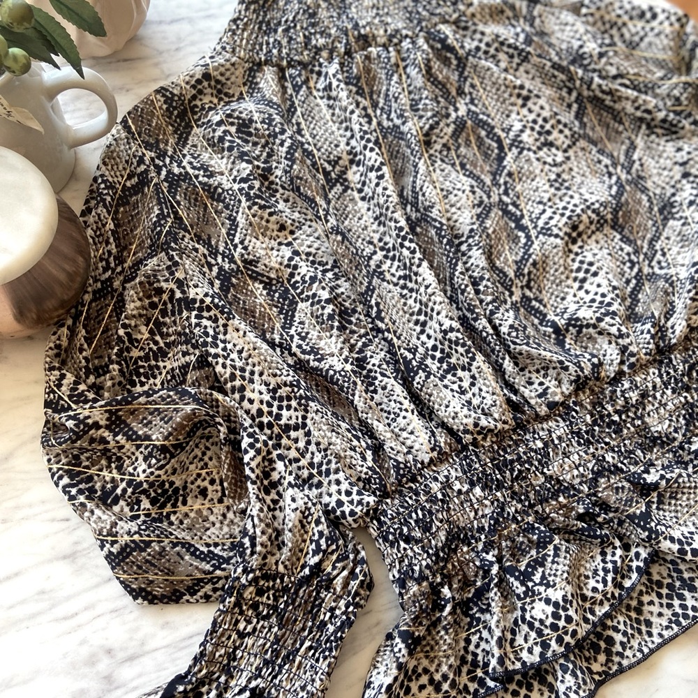 Snake Print Turtle Neck